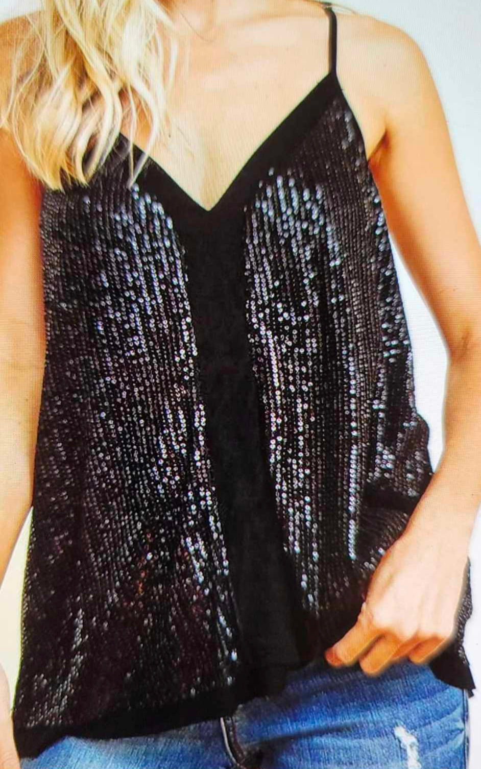 Black Sequin Tank